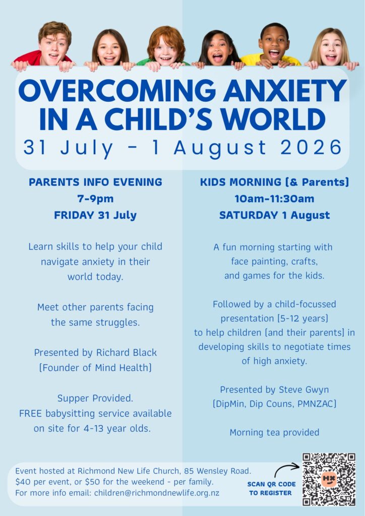 This is a wonderful opportunity to learn about how children handle anxiety today and what you can do as parents to assist them. Richard Black and Steve Gwynn are heading up these two events. There is a cost per family represented. $40 per event or $50 for the weekend per family. Scan the QR Code or follow this link to book tickets: https://events.humanitix.com/overcoming-anxiety-in-a-child-s-world